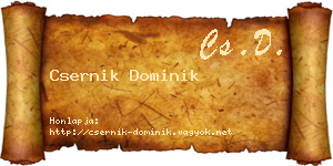 Csernik Dominik névjegykártya